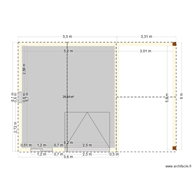 remy melinda. Plan de 1 pièce et 30 m2