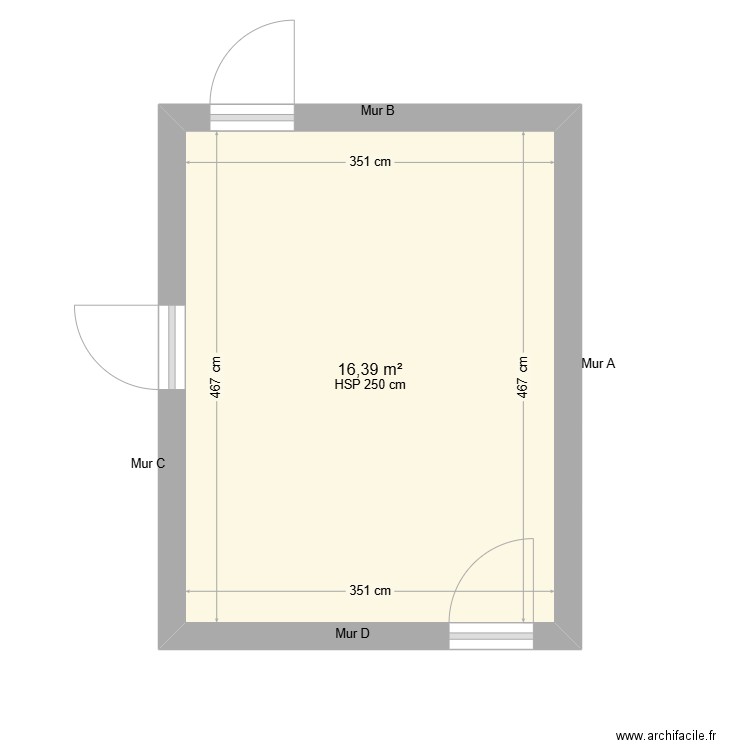 PLAN MANGOLD Buanderie 2. Plan de 1 pièce et 16 m2