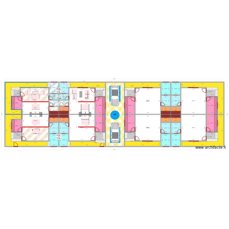 Jacqueville Studio Transformation V3. Plan de 53 pièces et 530 m2