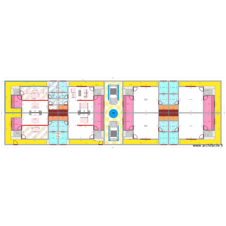 Jacqueville Studio Transformation V3. Plan de 53 pièces et 530 m2