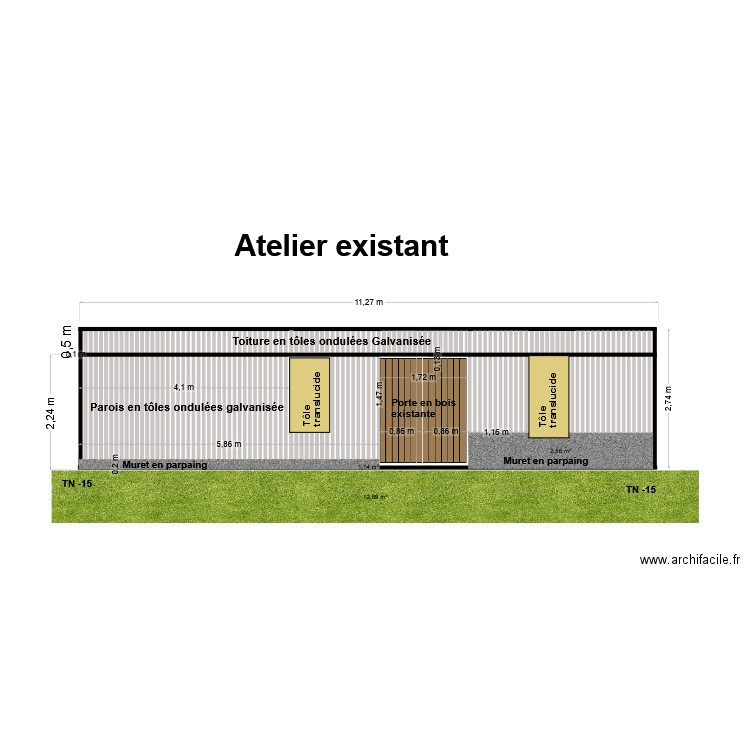 Coupe A-A. Plan de 0 pièce et 0 m2