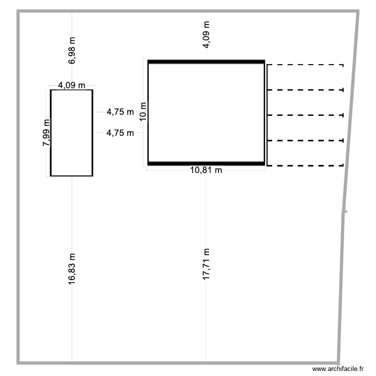 terrain implantation  maison principale. Plan de 