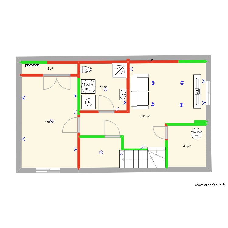 francis. Plan de 6 pièces et 51 m2