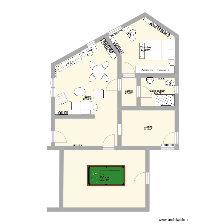 Maison SLH Yo. Plan de 6 pièces et 80 m2