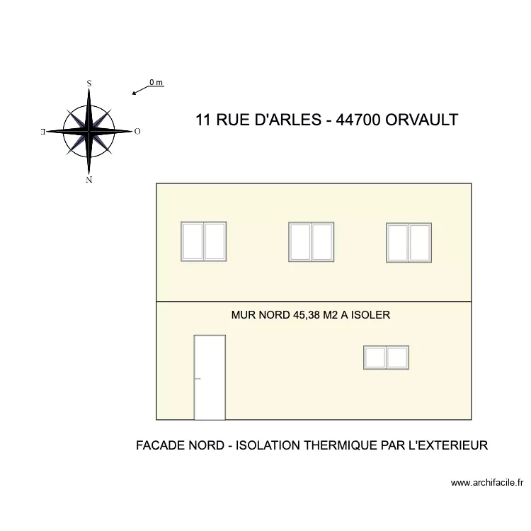 FACADE NORD 2 DE BIZEMONT. Plan de 