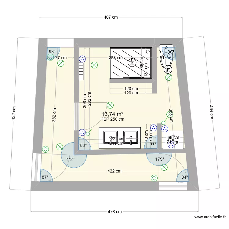 salle de bain . Plan de salle de bain . Plan de