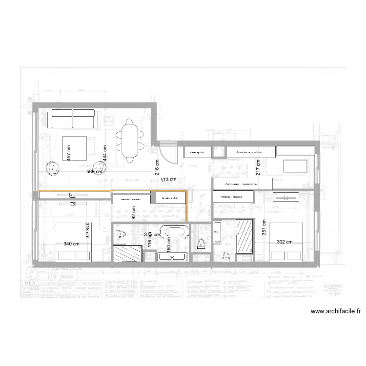 Renoir. Plan de 5  et 87 m²