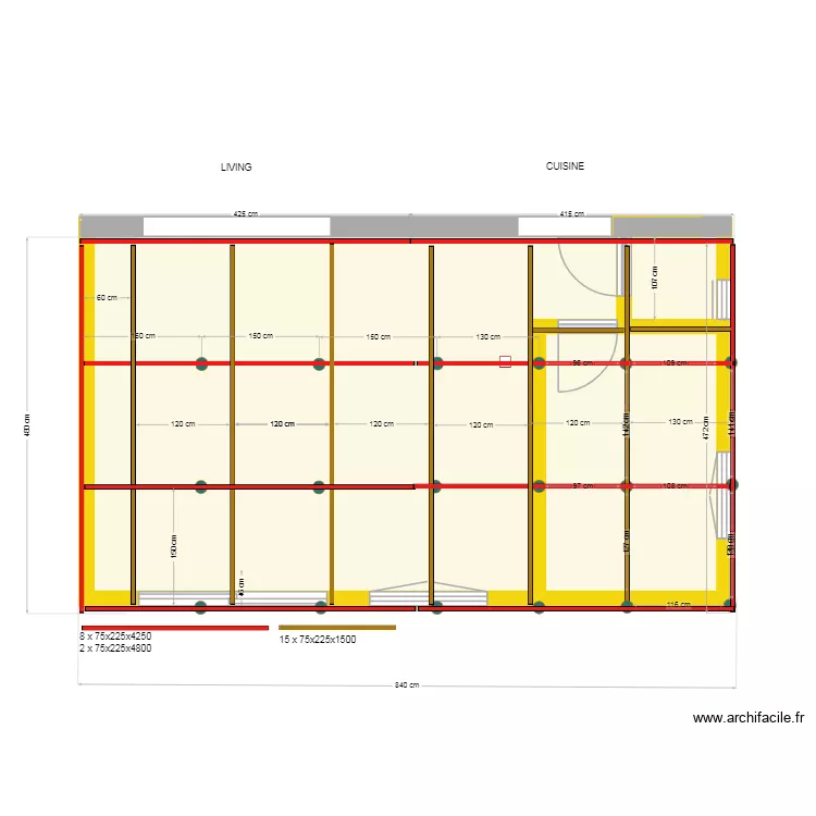 Projet Baton V6 implantation structure 03.02.26. Plan de 3  et 35 m²