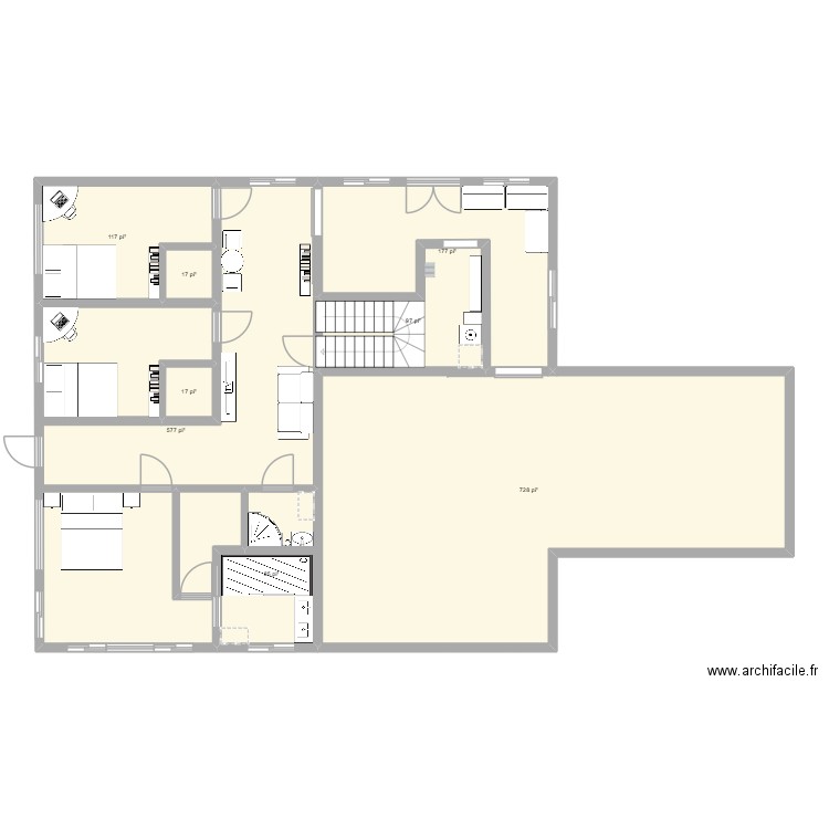 maison conteneur-1. Plan de 8 pièces et 169 m2