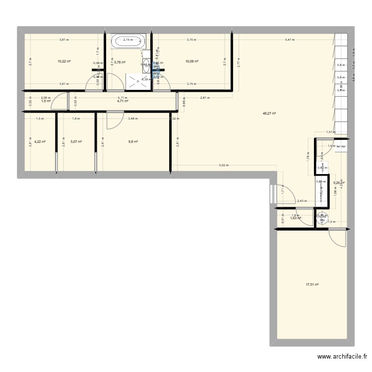 Maison paul. Plan de 12 pièces et 124 m2