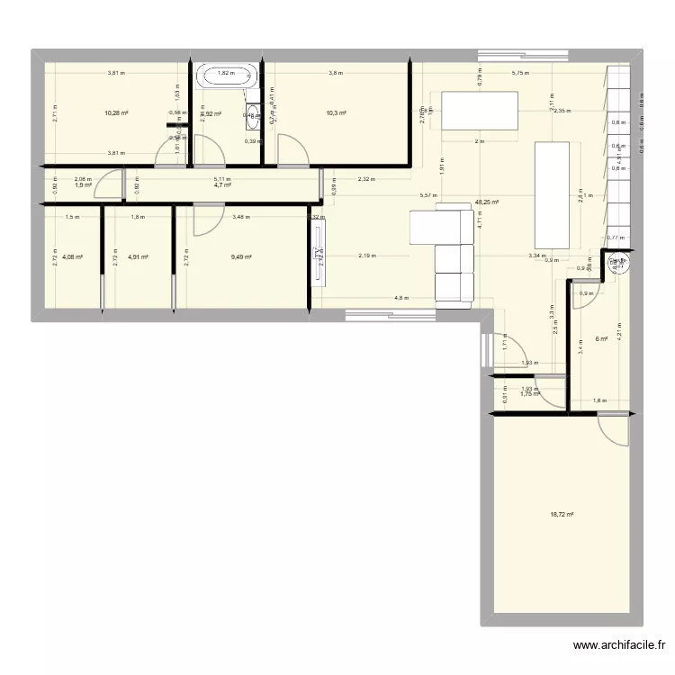 Maison paul. Plan de 12  et 125 m²