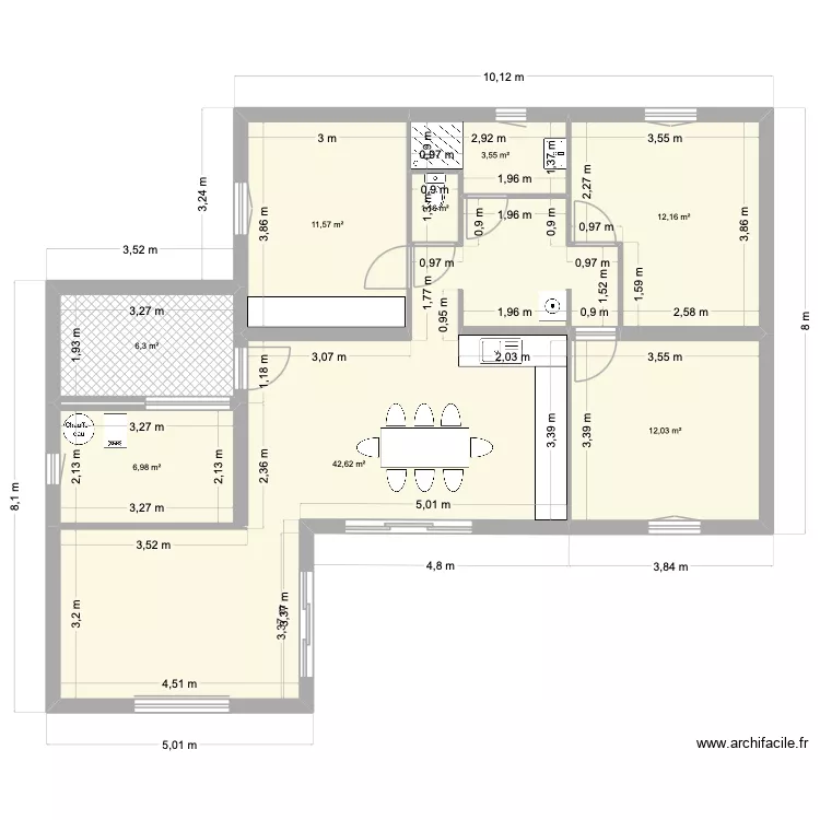 Cormier2. Plan de 8  et 96 m²