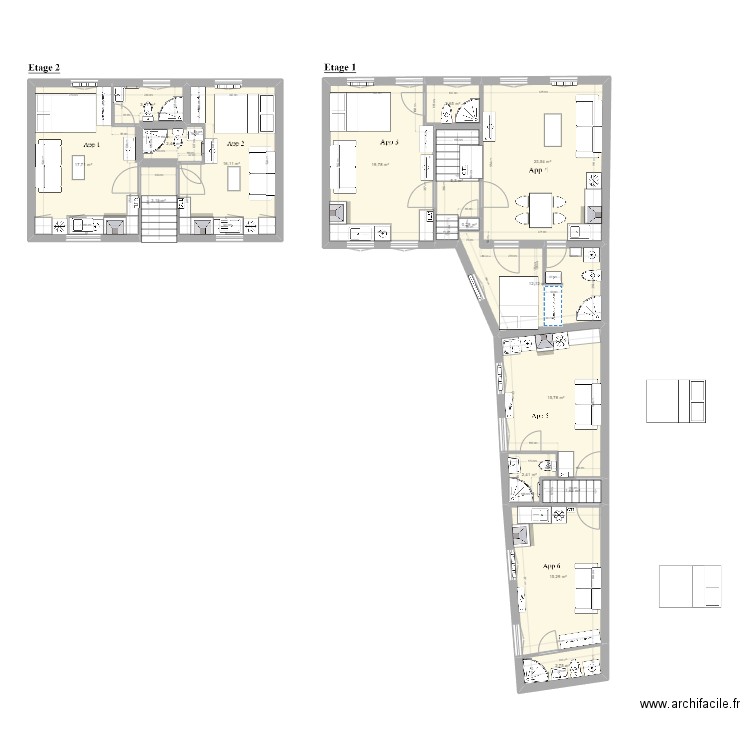 Amiral Hugon. Plan de 11 pièces et 153 m2