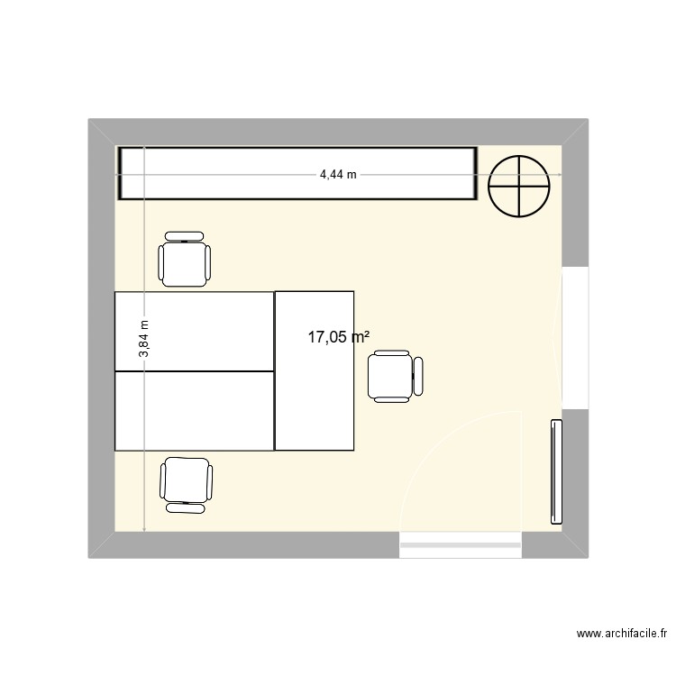 BUREAU EPAC V2. Plan de 1 pièce et 17 m2