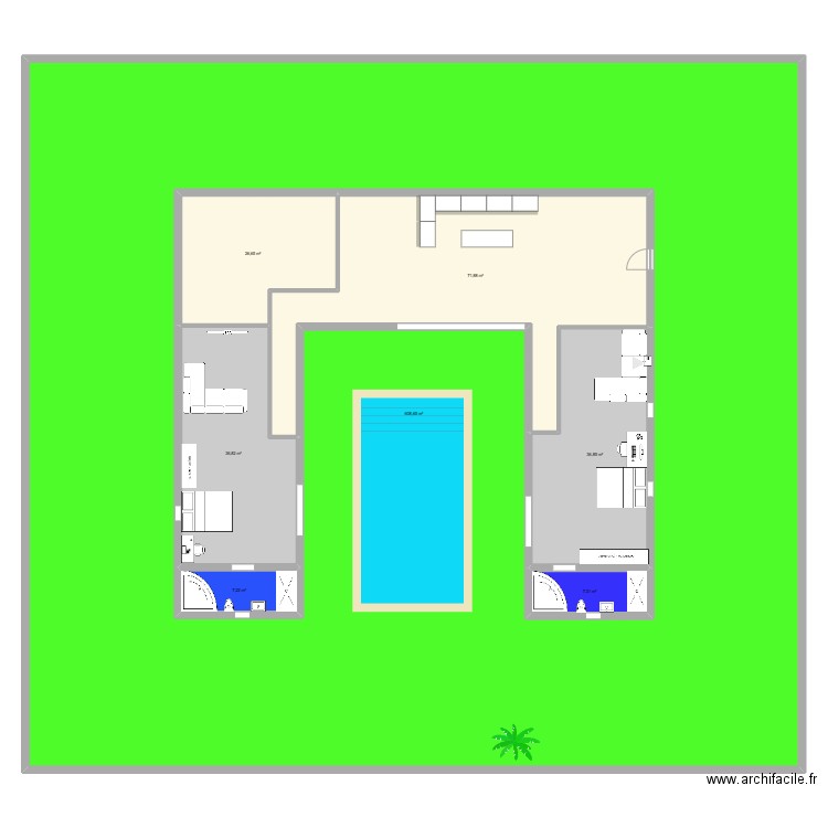 Domo. Plan de 7 pièces et 1010 m2