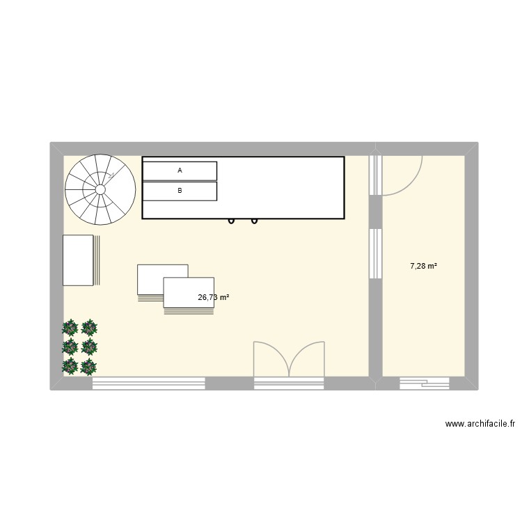 REGALETOI. Plan de 2 pièces et 34 m2