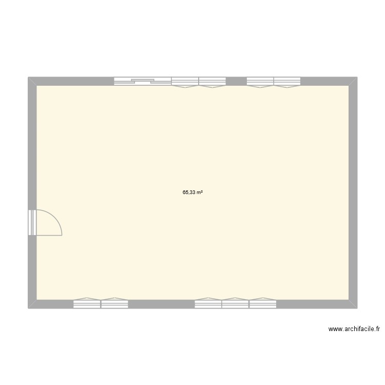 Maison. Plan de 1 pièce et 65 m2