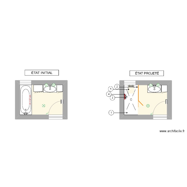 PANDOLFO. Plan de 2 pièces et 9 m2
