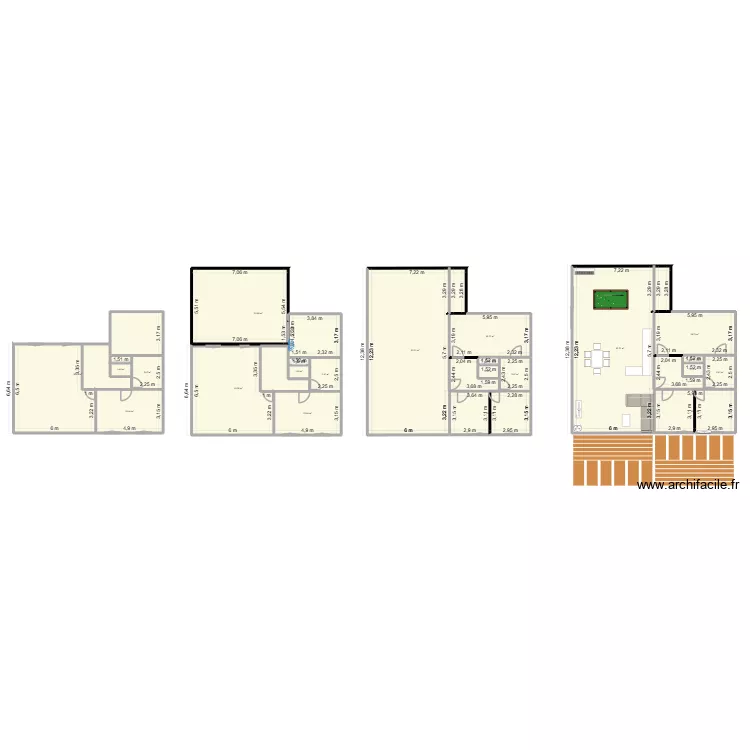 actuel. Plan de 19  et 453 m²