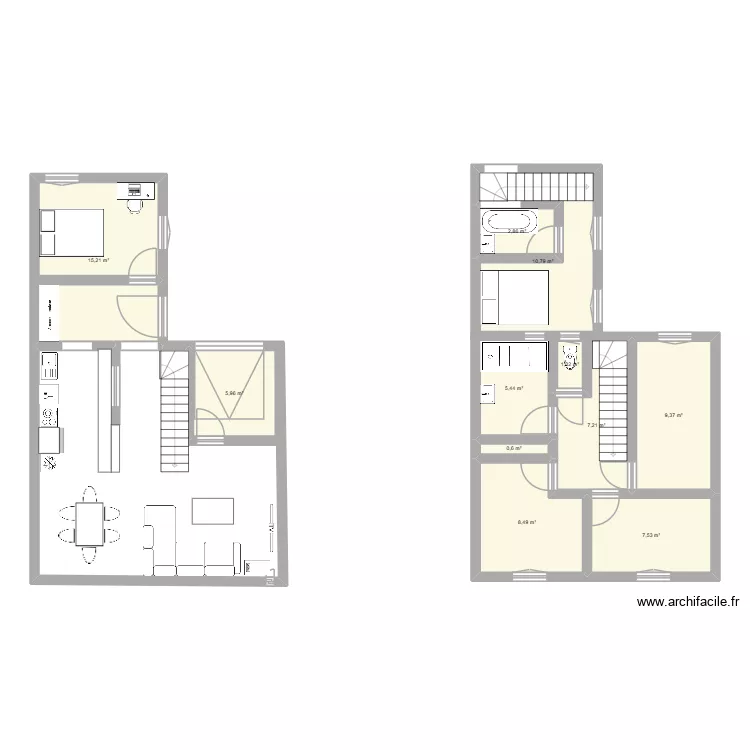 Maison 2.0. Plan de 11  et 75 m²