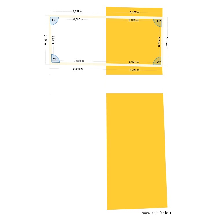 cadastre parcelle A241 - 5 cour souveraine. Plan de 1 pièce et 107 m2