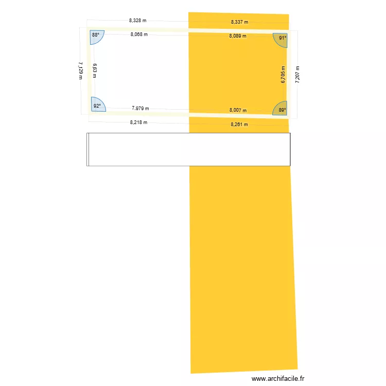 cadastre parcelle A241 - 5 cour souveraine. Plan de 1  et 107 m²