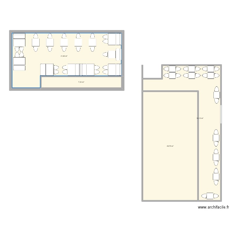 PLAN SALLE. Plan de 4 pièces et 133 m2