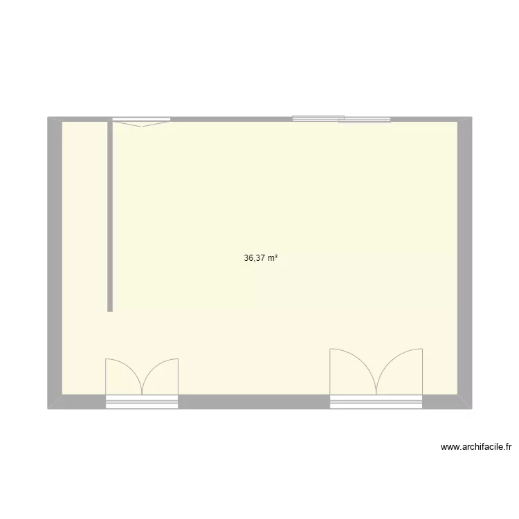 Pi&egrave;ce s&eacute;jour cuisine mauron. Plan de 