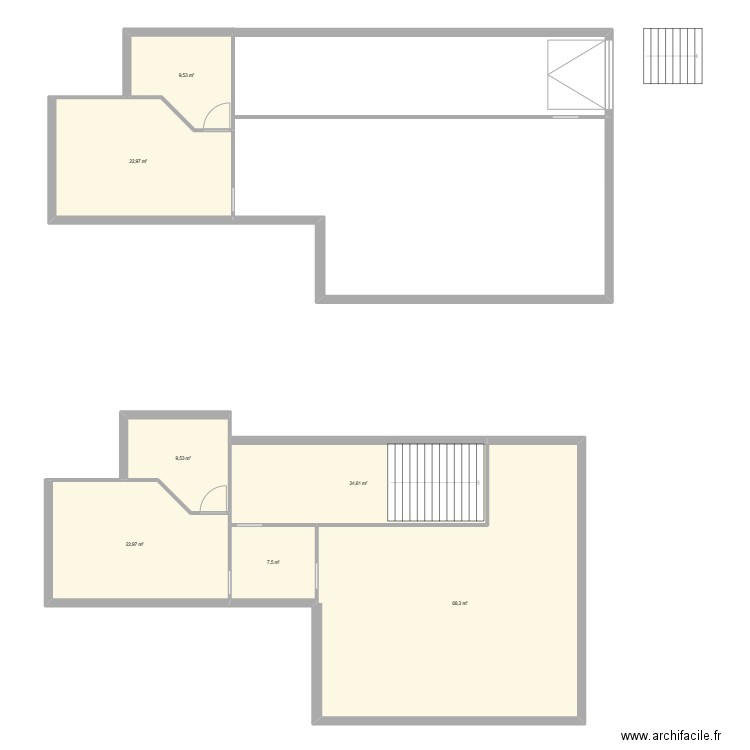 Salicetti. Plan de 7 pièces et 165 m2