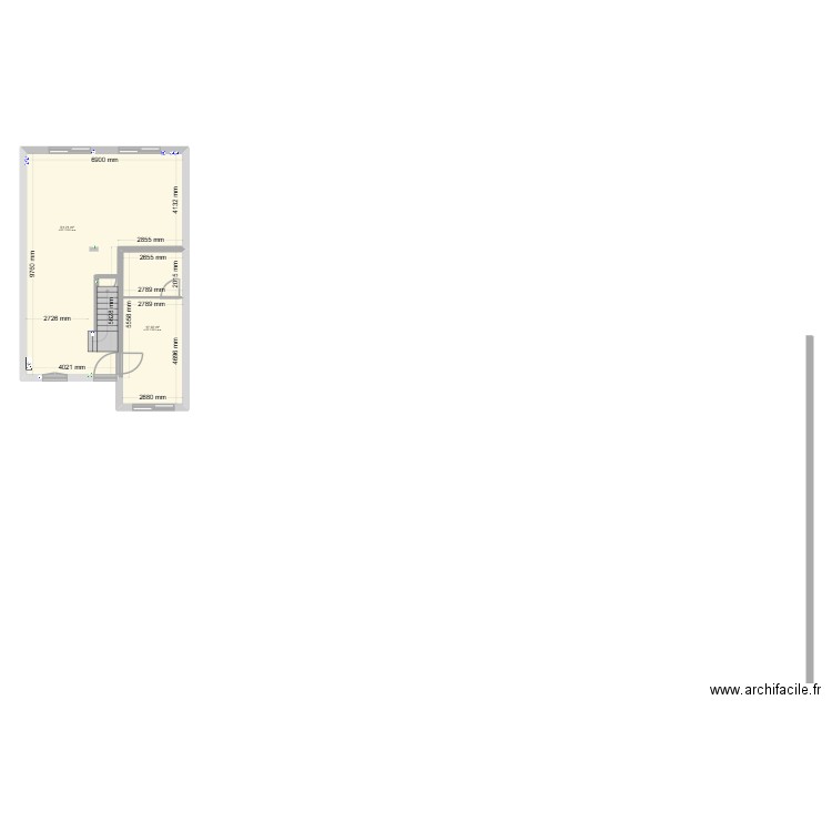 rdc Sami, montmagny. Plan de 2 pièces et 69 m2