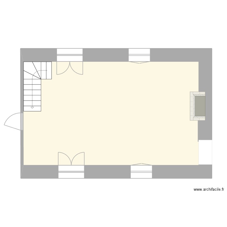 Cruguel RdC v10-Living. Plan de 1 pièce et 39 m2