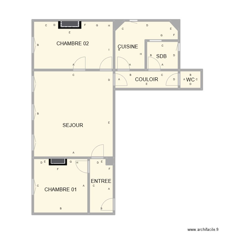 PLAN 38 GAMBETTA PLOMB. Plan de 13 pièces et 46 m2