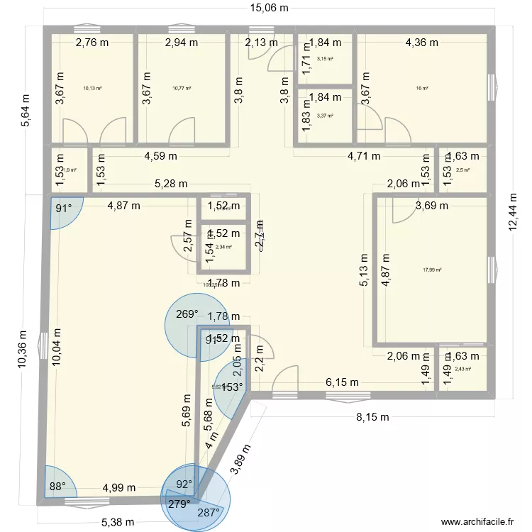 40x50. Plan de 13  et 186 m²