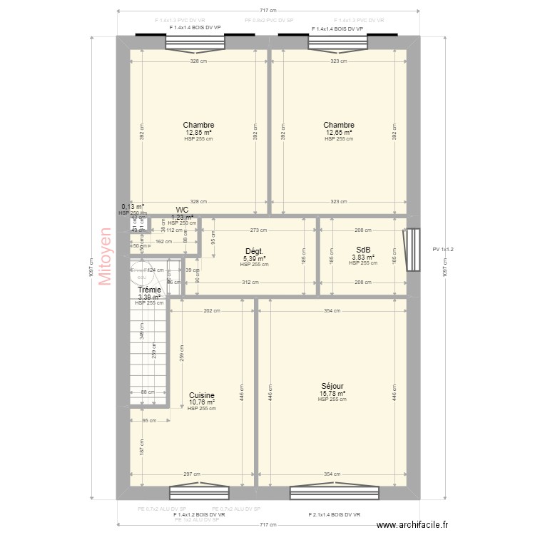 LAMY Karen. Plan de 12 pièces et 131 m2