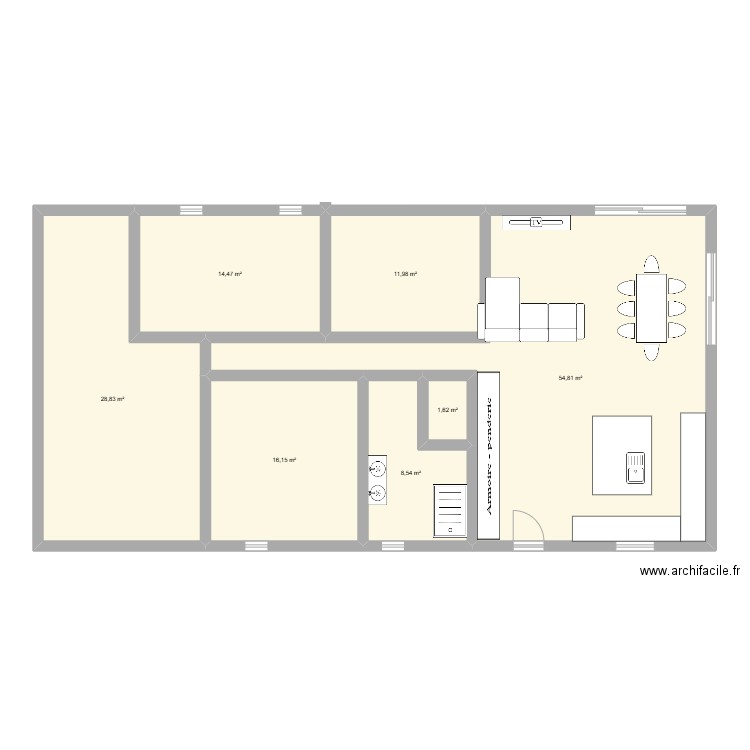 maison. Plan de 7 pièces et 136 m2