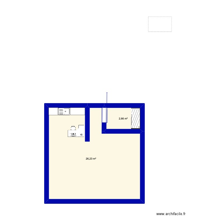 IDEL. Plan de 2 pièces et 29 m2