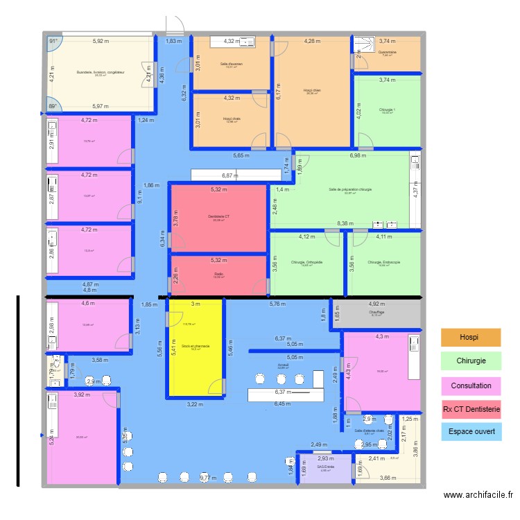 Walfer public visualisation. Plan de 25 pièces et 484 m2