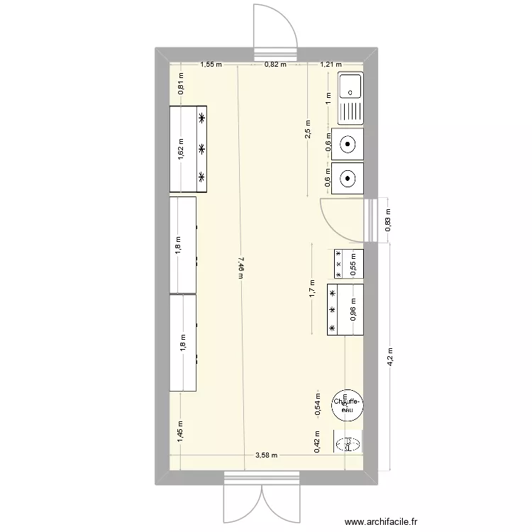 cellier. Plan de 1  et 27 m²
