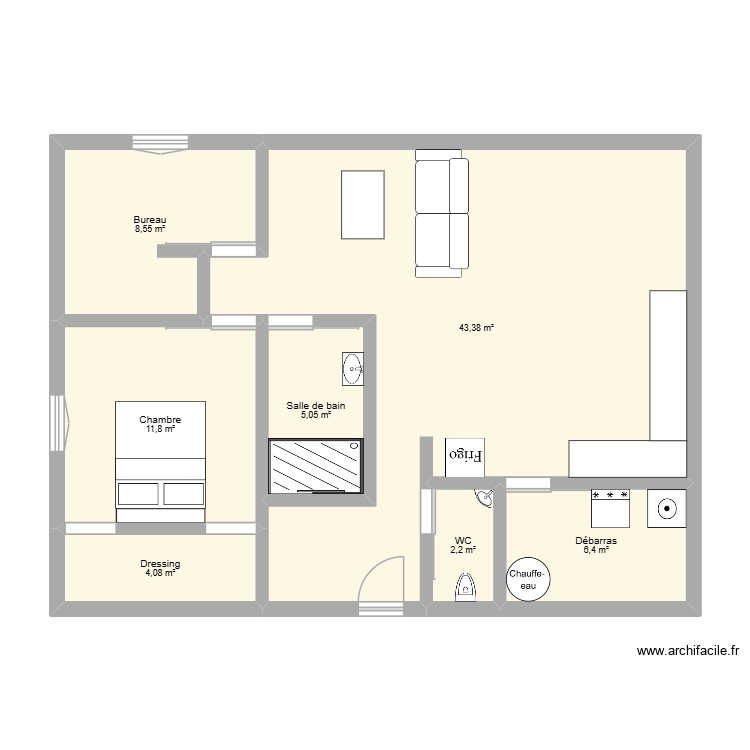 maison 88 m2. Plan de 0 pièce et 0 m2