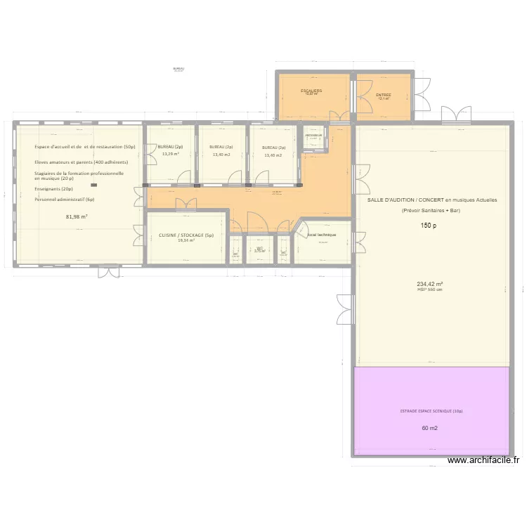 RC et SALLE AUDITION IMPULSE maj 31-01-24. Plan de 