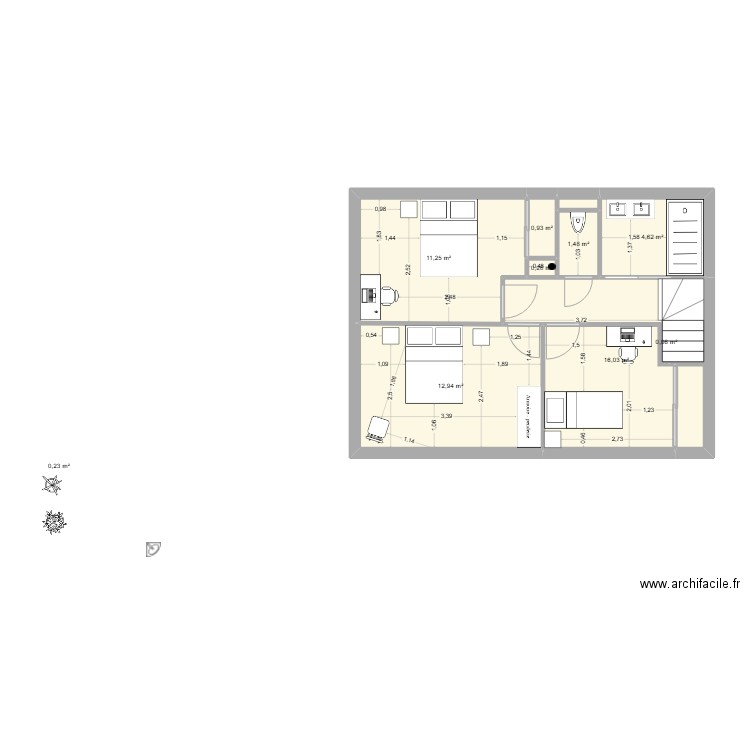 simon 1. Plan de 5 pièces et 49 m2