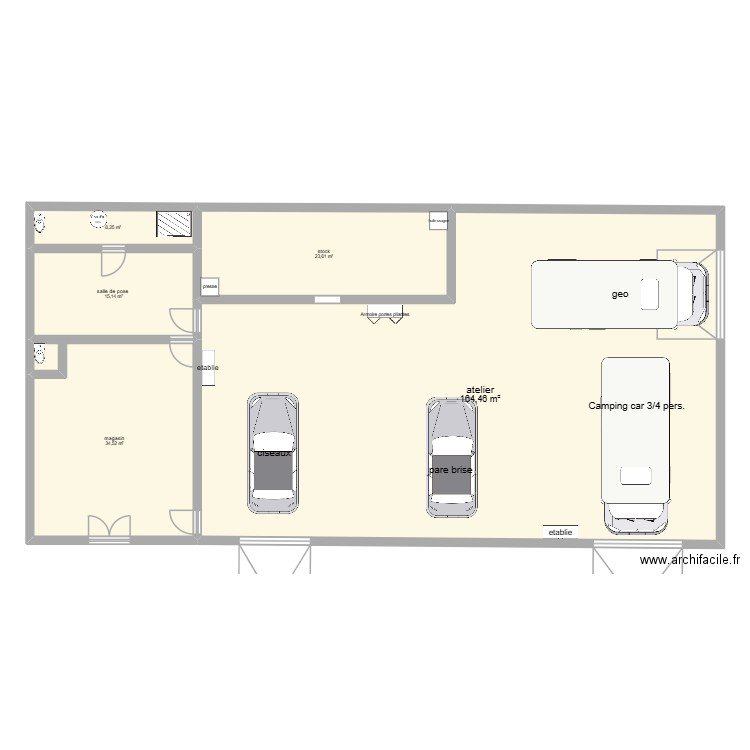 berno. Plan de 5 pièces et 244 m2