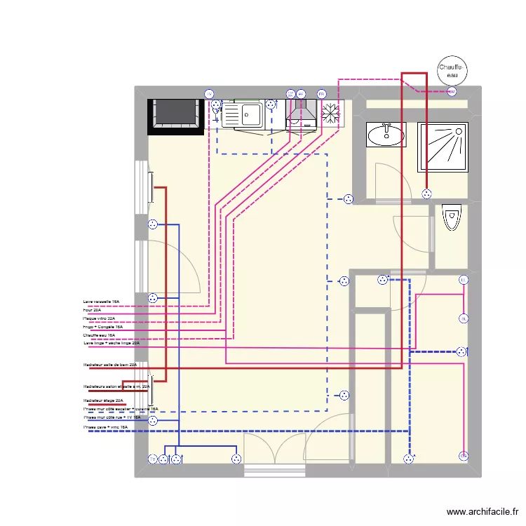 Jojo et Ludo Gîte Electricité Prises. Plan de Jojo et Ludo Gîte Electricité Prises. Plan de