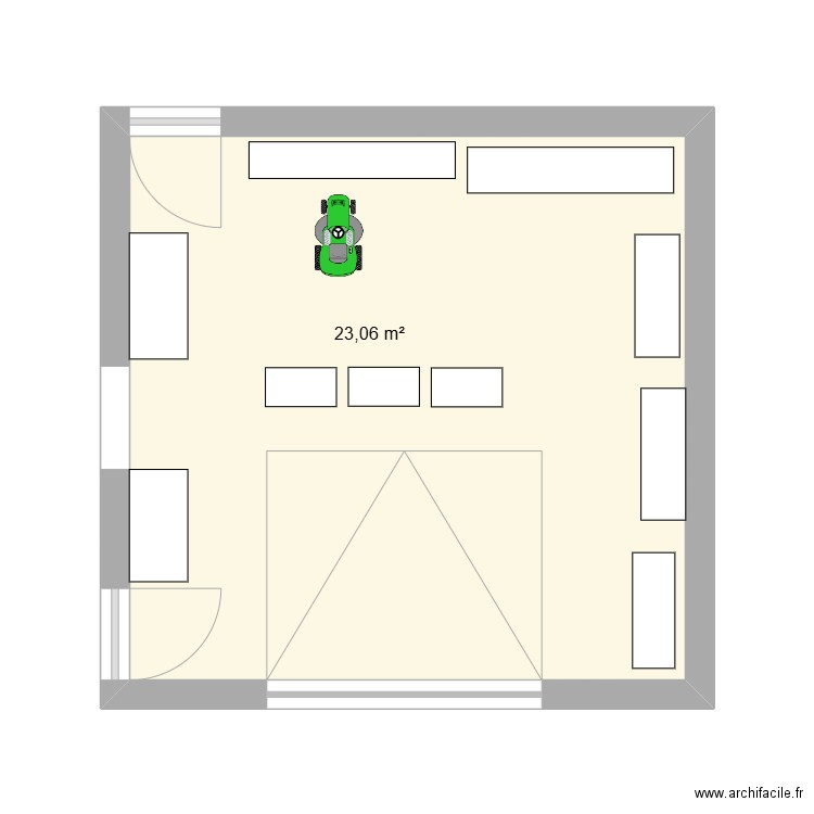 ZONE 2. Plan de 1 pièce et 23 m2