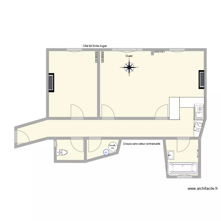 18 E Augier 1er face. Plan de 6 et 63 m² 18 E Augier 1er face. Plan de 6 et 63 m²