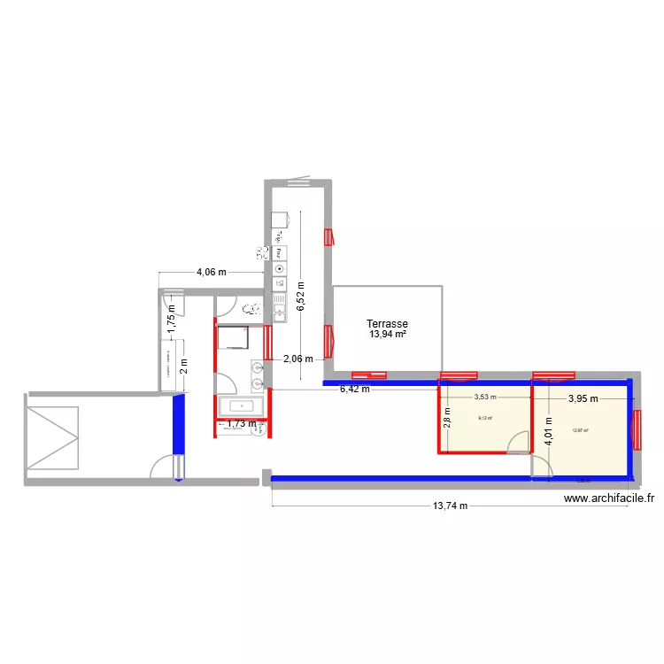 29 fg garage. Plan de 4  et 36 m²