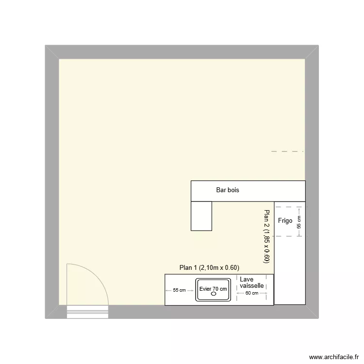 Plan cuisine grotte. Plan de 