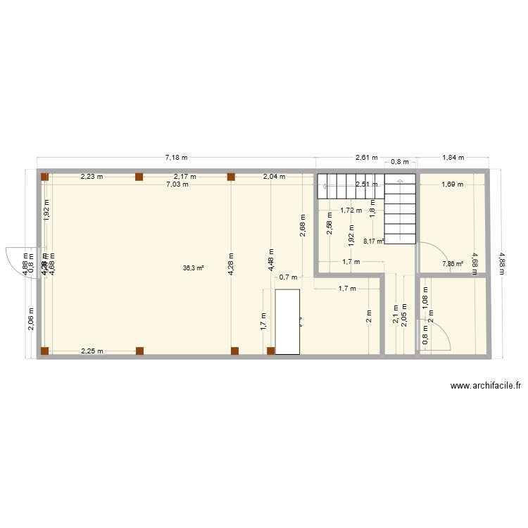 saint max. Plan de 3 pièces et 52 m2