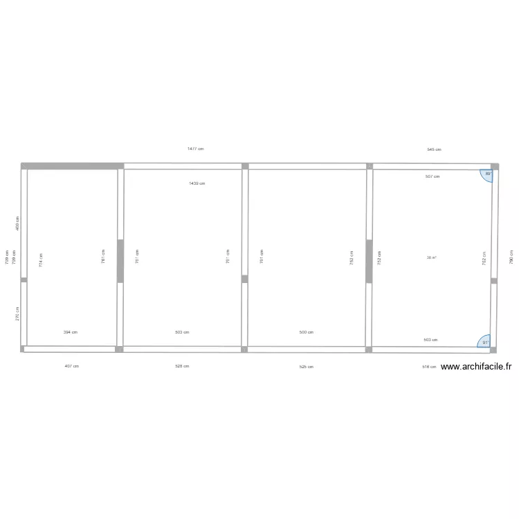 batiment existant. Plan de 