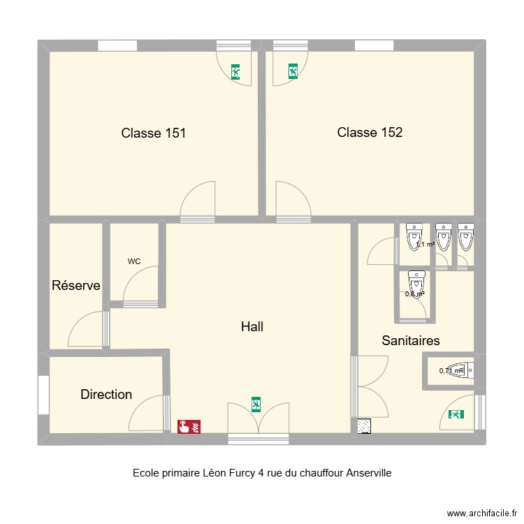 Furcy Anserville. Plan de 10 pièces et 80 m2